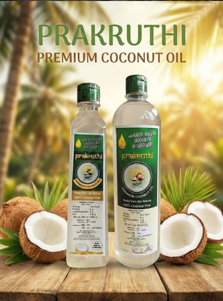 PRAKRUTHI Premium Coconut Oil 1000 ml - Image 2